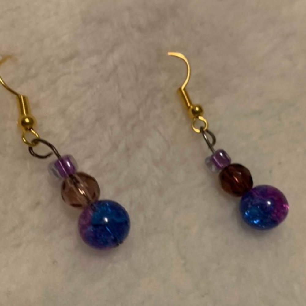 dangle, hook earring handmade original